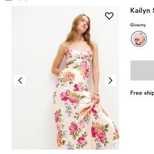 Reformation Kailyn Silk Dress Giverny - Size 4